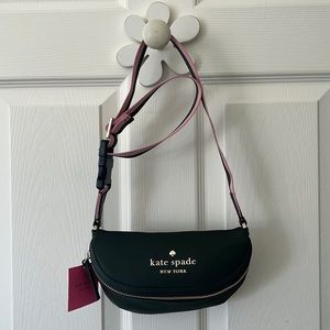 kate spade nylon watson lane betty belt bag in deep evergreen